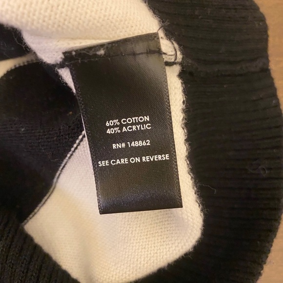 Torrid 1X Skull Black / White Stripe Pull Over Lightweight Sweater, Long Sleeve - Picture 6 of 8